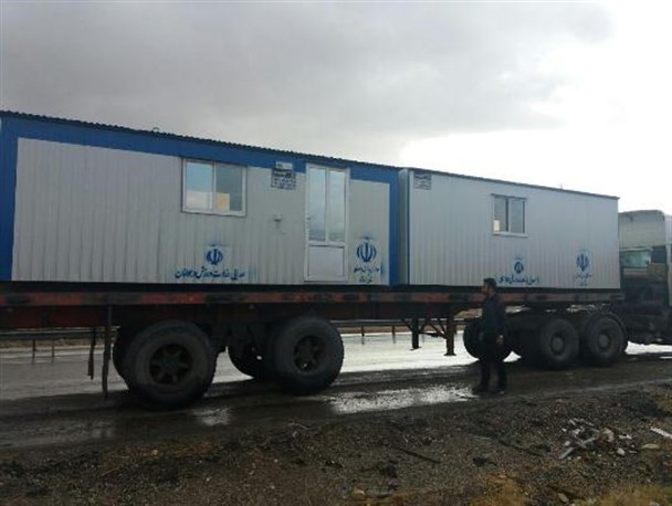 کانکس های وزارت ورزش و جوانان برای اسکان زلزله زدگان به کرمانشاه رسید