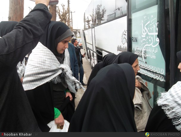 اعزام دانش آموزان دختر بخش های خمام، خشکبیجار و لشت نشا به مناطق عملیاتی جنوب کشور