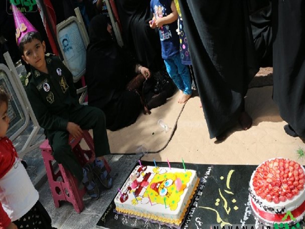 فرزند شهید مدافع حرم که تولدش را با امام زمان(عج) جشن گرفت+ تصاویر