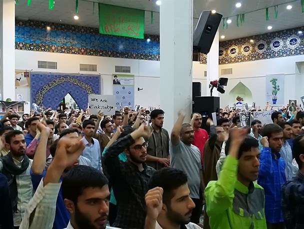 تجمع اعتراضی بیش از 4000 دانشجو به وضعیت رهبر شیعیان نیجریه