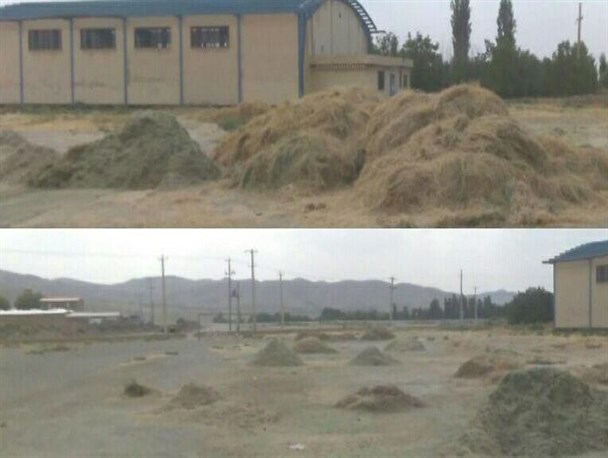 ورزشگاه نیمه کاره ای که خرمن‌گاه شده است