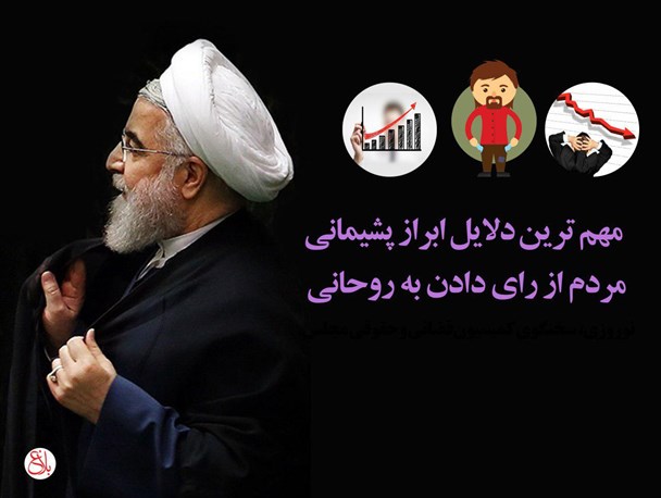 عکس نوشت/مهم‌ترین دلایل ابراز پشیمانی مردم از رای دادن به روحانی