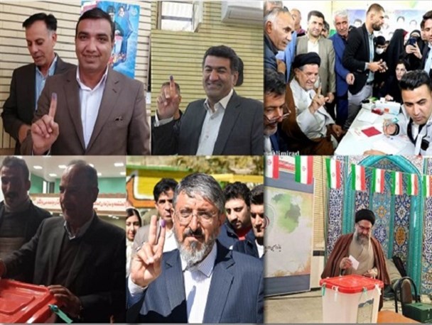 حضور نامزدهای انتخابات و مسئولان کهگیلویه و بویراحمدی پای صندوق‌های رأی