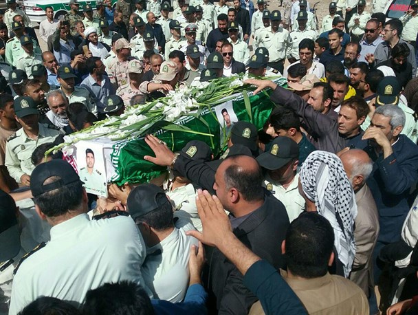 پیکر شهید نیروی انتظامی در اهواز تشییع شد