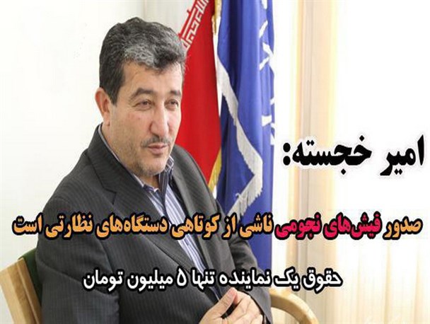 صدور فیش‌های نجومی ناشی از کوتاهی دستگاه‌های نظارتی/ حقوق یک نماینده تنها 5 میلیون تومان