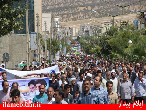 انسجام باشکوه مردم ایلام در راهپیمایی روز قدس