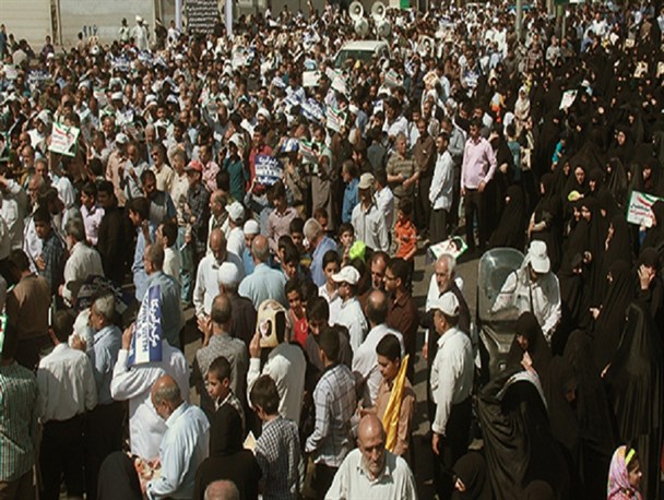 راهپیمایان اهوازی در محکومیت رژیم سعودی شعار"الموت یا آل سعود" سر دادند+تصاویر