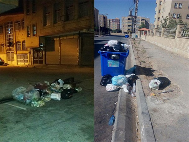 وضعیت بد سطل های زباله در قم؛ مشکلی در آستانه تبدیل به معضل