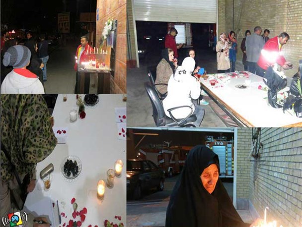 همدردی شهروندان اندیشه با شهدای آتش نشان ساختمان پلاسکو+تصاویر