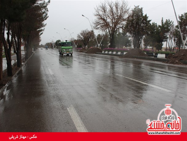 رفسنجان در یک روز بارانی +عکس