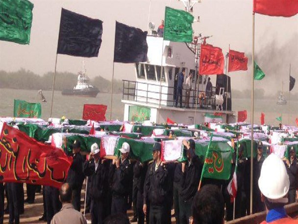 ورود پیکر 68 شهید دفاع مقدس به خاک ایران+تصاویر