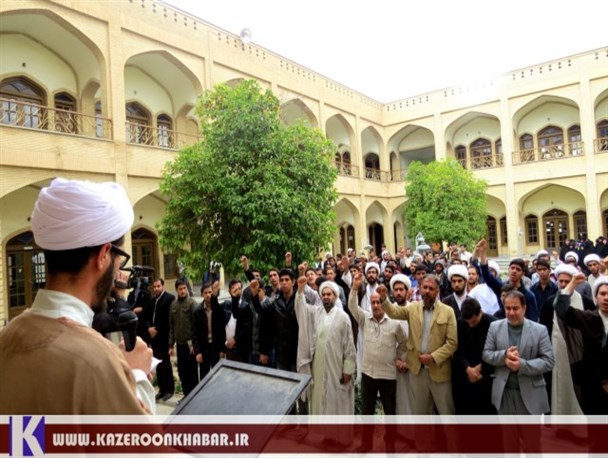 طلاب و روحانیون کازرون حمله سعودی ها به یمن را محکوم کردند