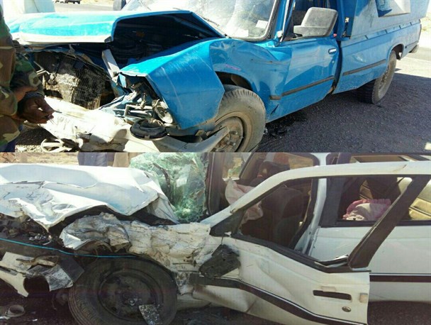 تصادف مرگبار پژو405 و وانت نیسان+عکس