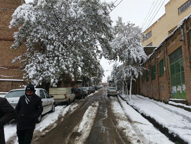 بارش برف پاییزی گرمی را سفید پوش کرد