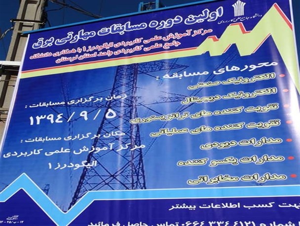 اولین دوره مسابقات مهارتی برق دانشگاههای علمی کاربردی لرستان برگزار می شود