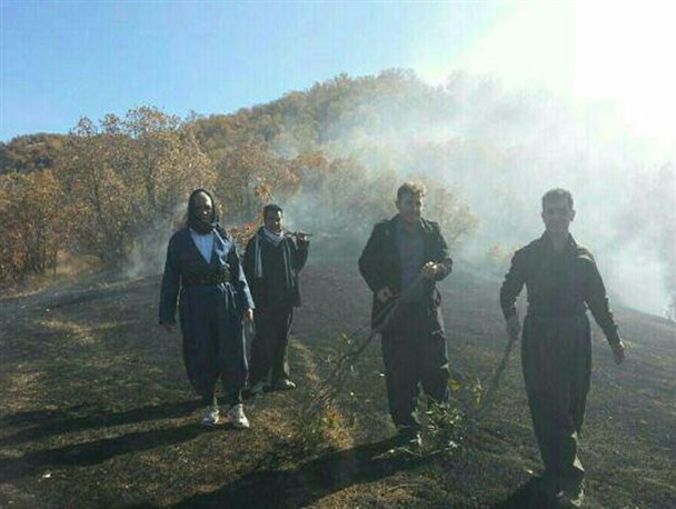 حریق در مراتع بخش کلاشی شهرستان جوانرود مهار شد+تصاویر