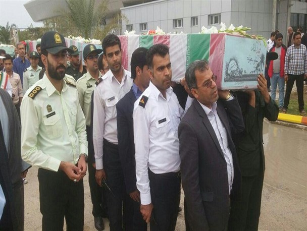 پیکر مطهر 9 شهید دفاع مقدس وارد بوشهر شدند+ تصاویر