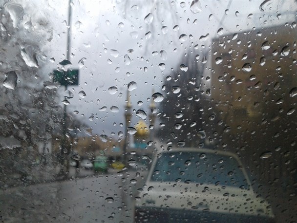بارش باران زمستانی در همدان+عکس