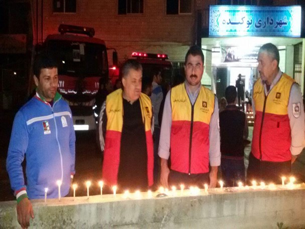 مراسم شام غریبان آتشنشانان حادثه پلاسکو در غربی ترین شهر گلستان+تصاویر