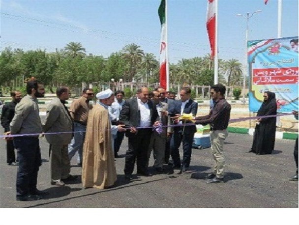 طرح اصلاح نقطه حادثه خیز ورودی شهر ویس از سمت ملاثانی افتتاح شد + تصاویر