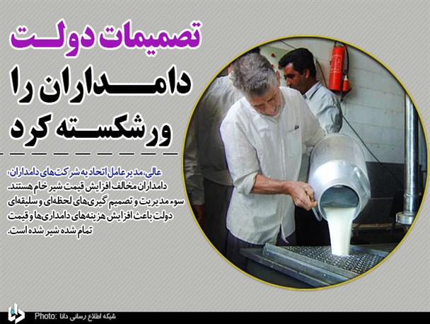 مخالف افزایش قیمت شیر هستیم/ تصمیمات سلیقه‌ای دولت هزینه‌ها را افزایش داد/ نهاده‌های دامی دپو شده در گمرک در حال فاسد شدن است