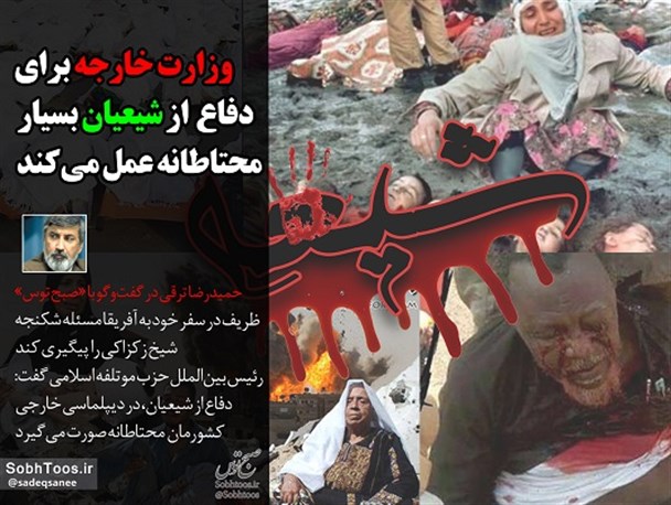 وزارت خارجه برای دفاع از شیعیان بسیار محتاطانه عمل می‌کند