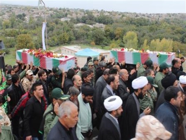 پیکر دو شهید گمنام در شهر لاهرود مشگین شهر تدفین شد