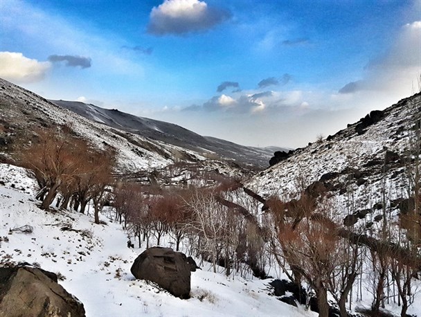 طبیعت زمستانی دره مرادبیگ همدان+عکس