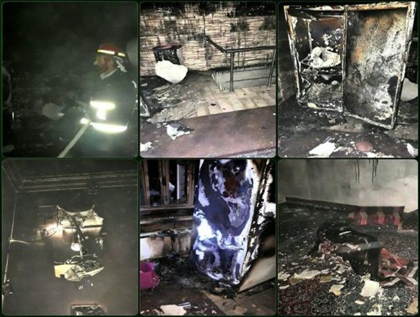 یک باب منزل ویلایی در خرم‌آباد دچار حریق شد