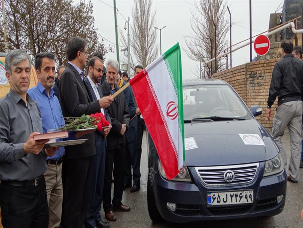 گزارش تصویری از بدرقه کاروان رالی اتومبیلرانی مشهد تا کربلا در بروجرد