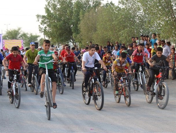 مسابقات دوچرخه سواری همگانی در رامهرمز برگزار شد + تصاویر