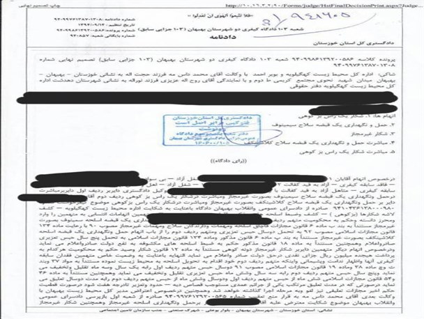 7سال حبس تعزیری جریمه شکار یک راس بزکوهی در کهگیلویه وبویراحمد