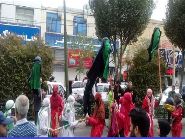 تصاویری از حرکت نمادین کاروان اسرای کربلا در فردیس