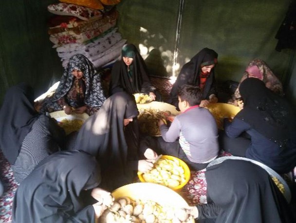 حضور بسیج خواهران گیلانغرب در کمک رسانی به مناطق زلزله زده + تصاویر