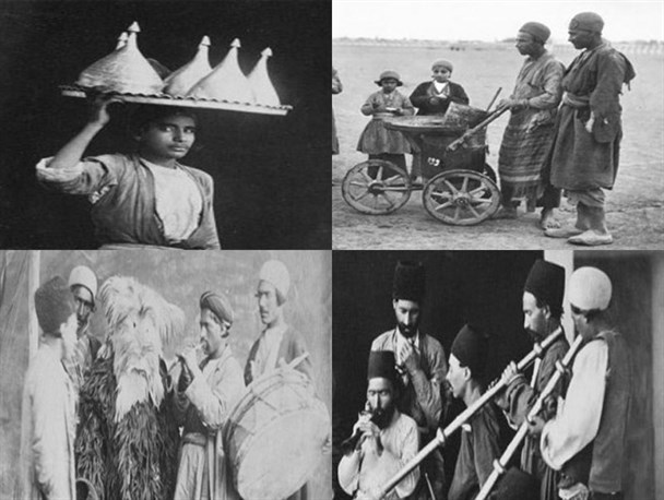 تصاویری از بستنی فروشی تا تئاتر خیابانی دوره قاجار