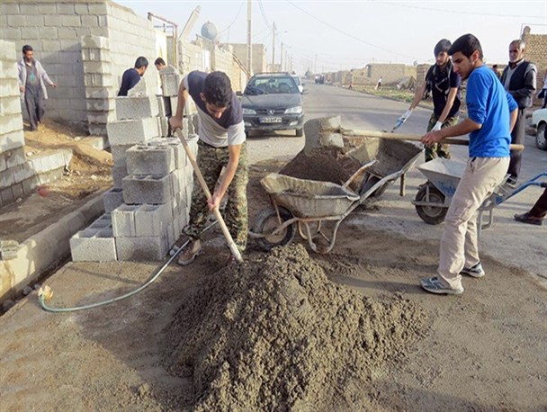 حضور جهادی دانشجویان دزفول در شهرک حمزه +تصاویر