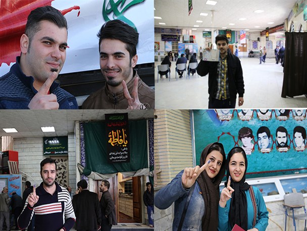 حماسه حضور جوانان فردیس در انتخابات ۷ اسفند ماه/ من ایرانی ام و برای این آب و خاک جان می دهم