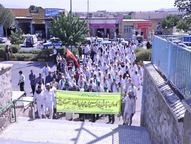 کاروان پیاده زائران امام رضا(ع) بافق یزد وارد تربت حیدریه شد