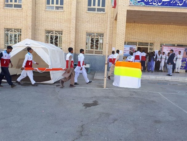 برگزاری مانور سراسری زلزله در شهرستان میرجاوه
