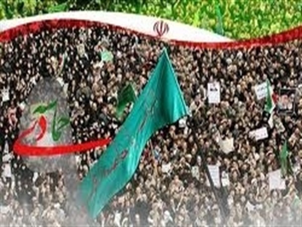 تجمع حماسی مردم بصیر قم همزمان با سالروز حماسه 9دی