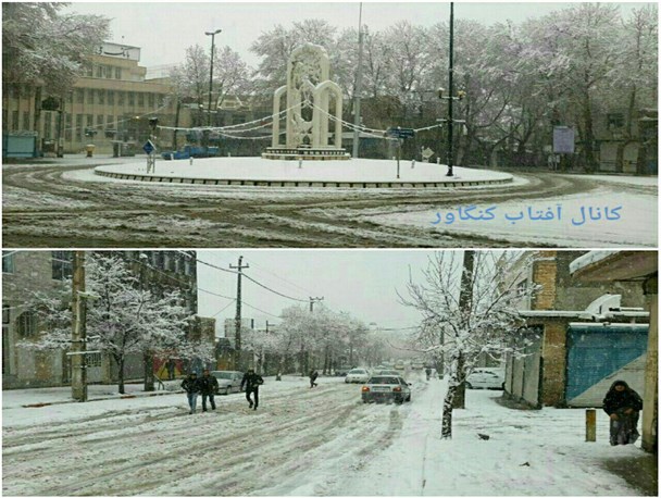 کنگاور سفید پوش شد+ تصاویر