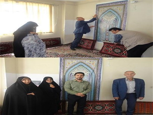 غبار روبی نمازخانه اداره ورزش و جوانان شهرستان کبودراهنگ
