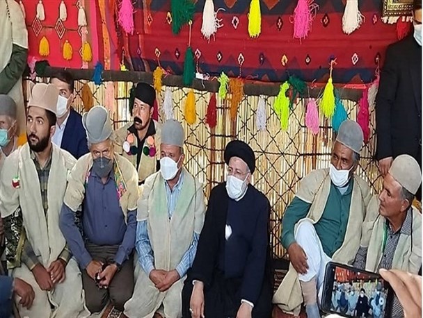 بازدید رئیس جمهور از منطقه عشایری گرگو در بویراحمد/ رئیسی پای درد دل عشایر نشست + تصاویر