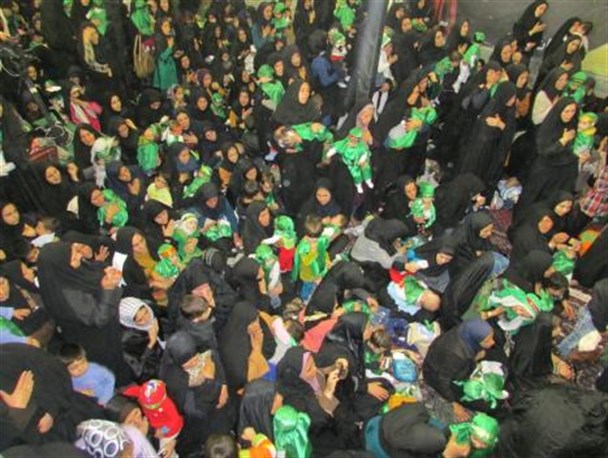 همنوایی شیرخوارگان حسینی با شش ماهه دشت کربلا درقاین+تصاویر