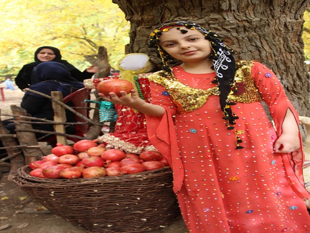 تصاویری از آئین شکرگزاری برداشت انار در روستای خانقاه شهرستان پاوه