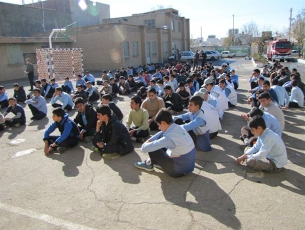 گزارش تصویری از مانور زلزله مدارس شهرستان کمیجان