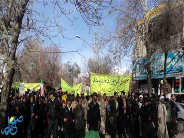 راهپیمایی با شکوه  بصیرت در رابر با رمز  لبیک  یا  خامنه ای رقم خورد