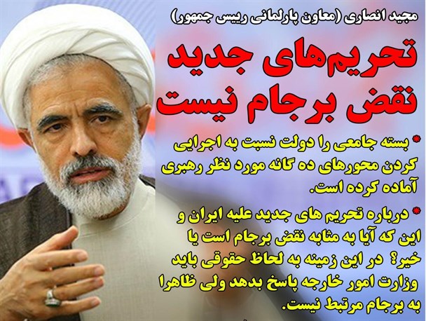 تحریم های جدید  نقض برجام نیست