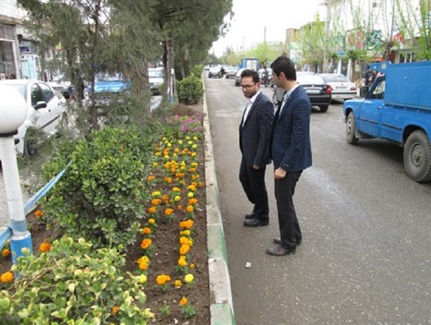 اصلاندوز به گلهای زینتی آراسته شد+تصاویر