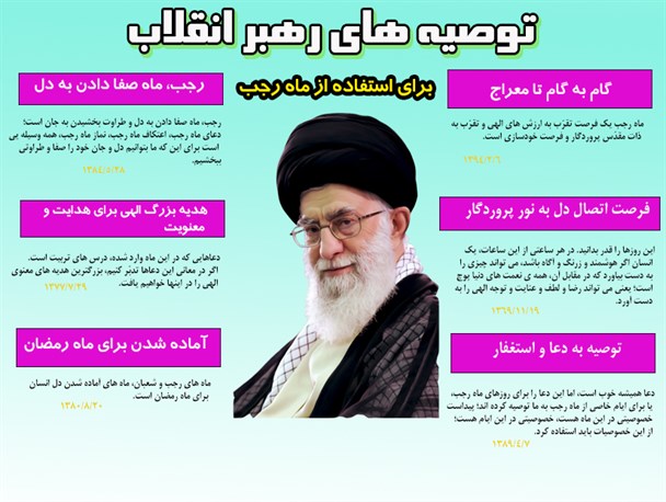 توصیه های رهبر انقلاب برای استفاده از ماه رجب / اینفوگرافیک